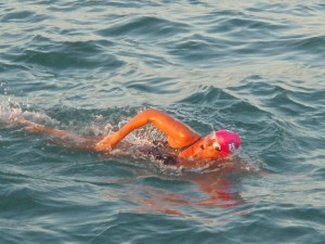 Nikki Watkins swimming the Channel
