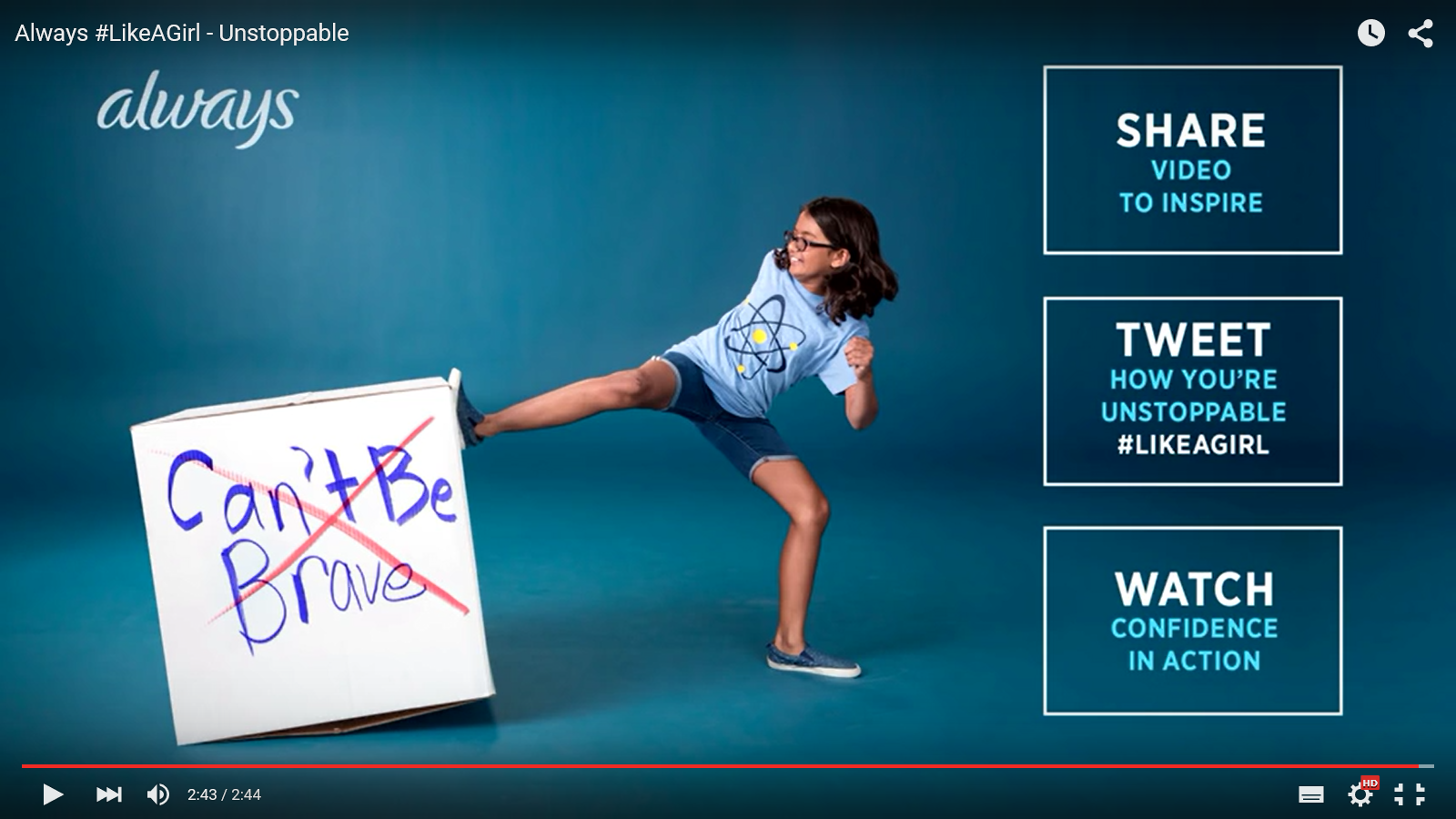 Always #LikeAGirl Unstoppable advert