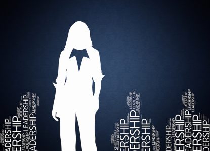 Leadership - Concept Wallpaper with woman silhouette